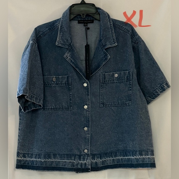 Jane and Delancey Tops - Jane and Delancey Blue Cotton Jacket